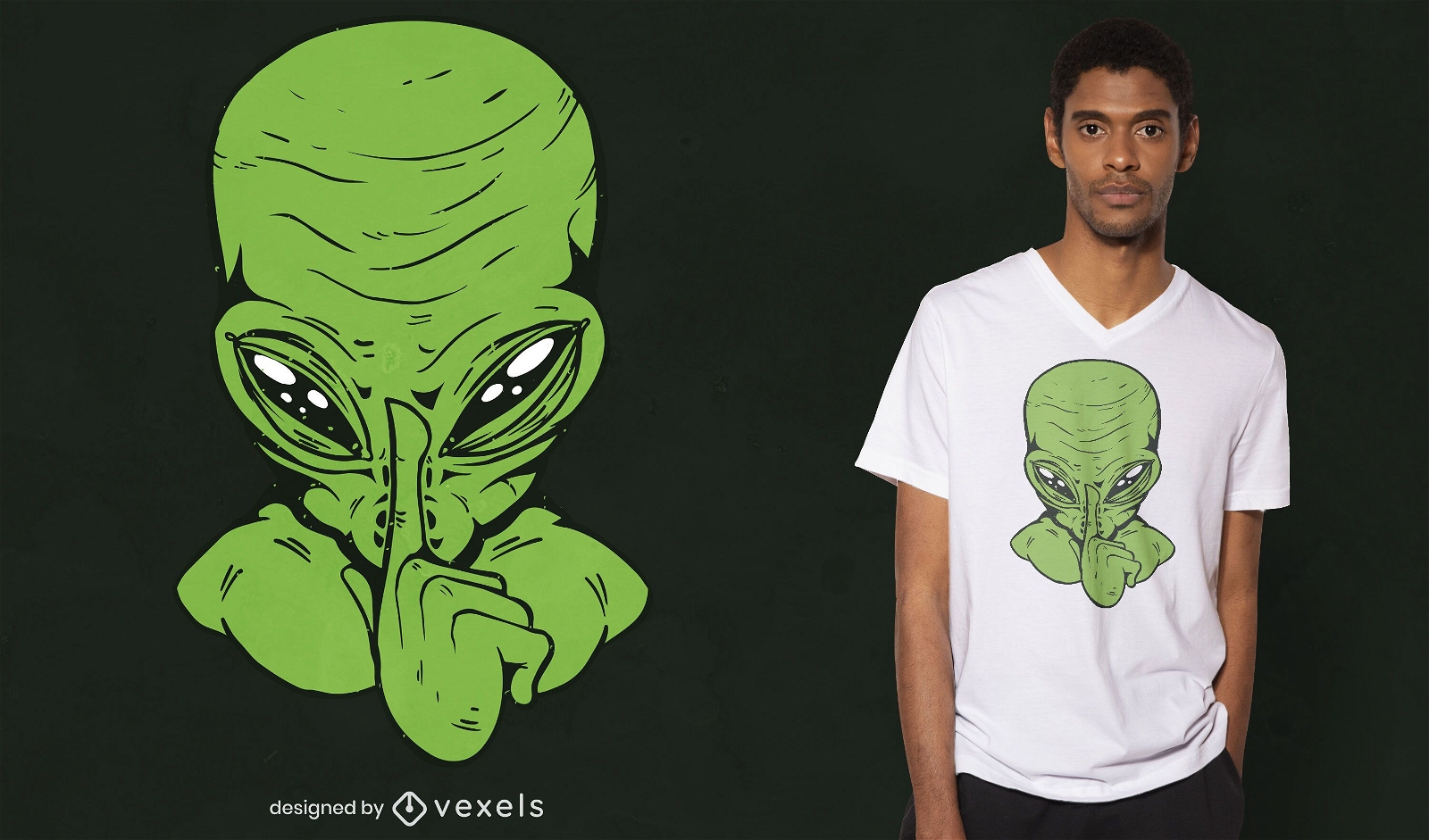 Diseño de camiseta Silence alien