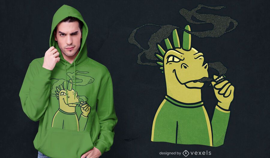 Dinosaur smoking spliff t-shirt design Dinosaur smoking spliff t-shirt design