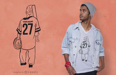 Young baseball player t-shirt design