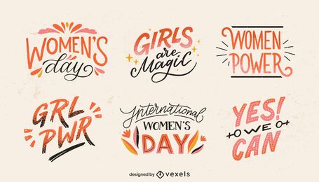 International Women's Day lettering set International Women's Day lettering set