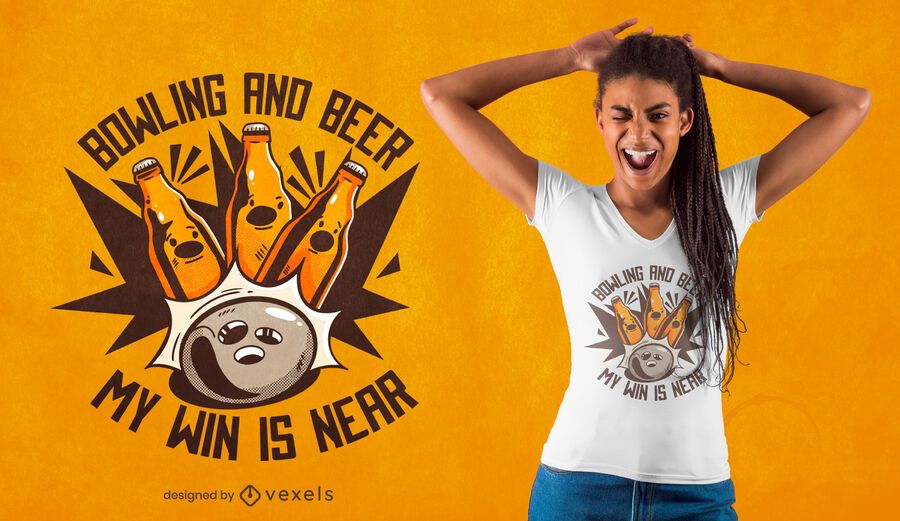 Bowling and beer t-shirt design Bowling and beer t-shirt design