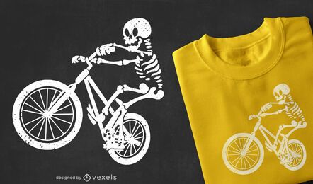 Diseño de camiseta de motorista esqueleto