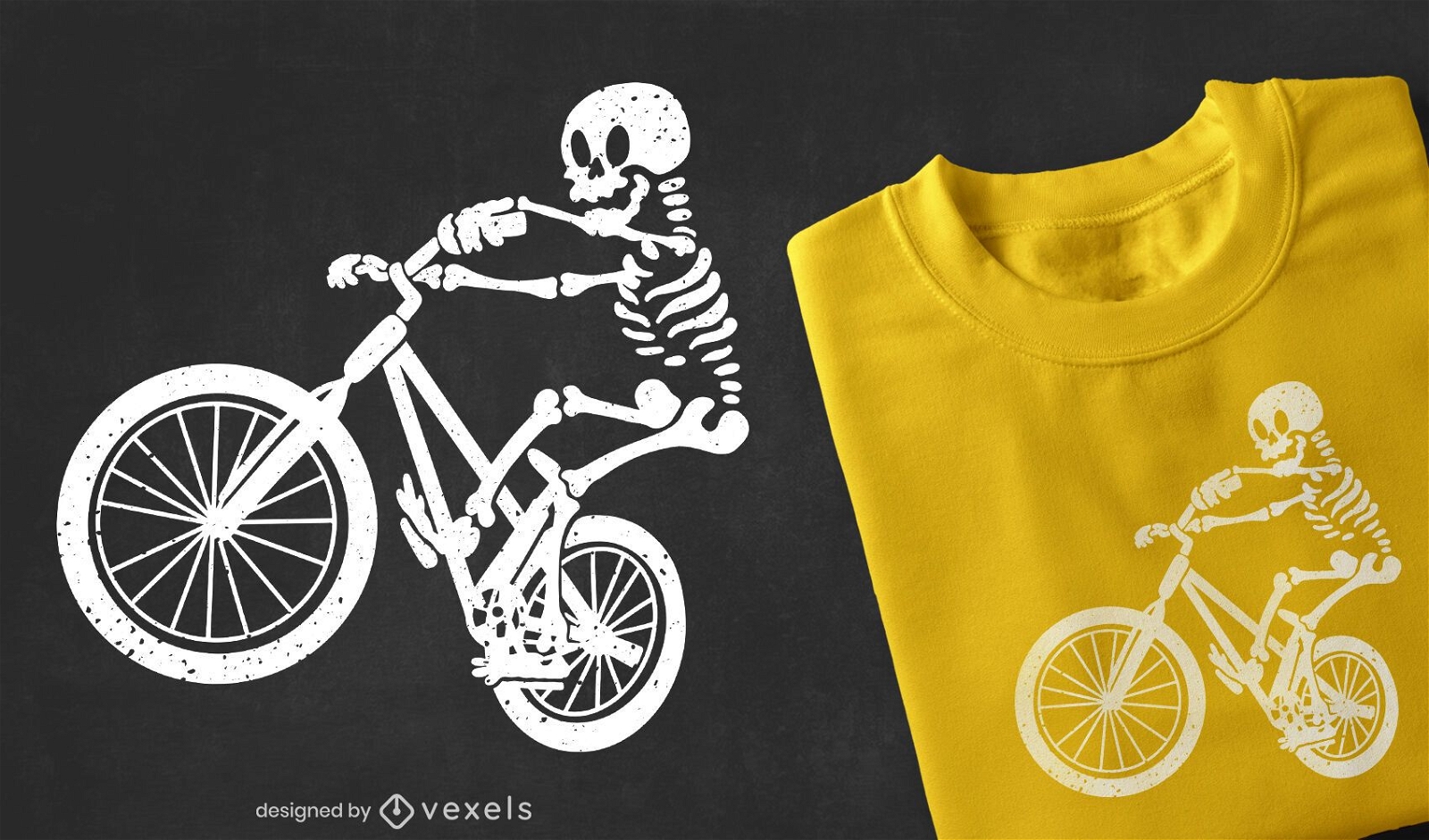 Design de camiseta de motociclista esqueleto
