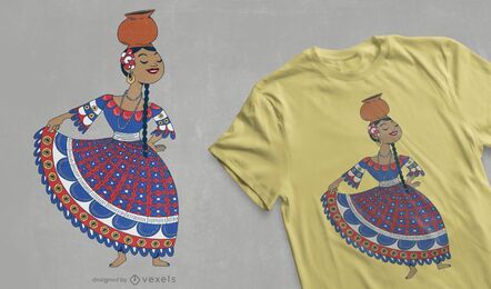 Paraguayan dancer t-shirt design Paraguayan dancer t-shirt design