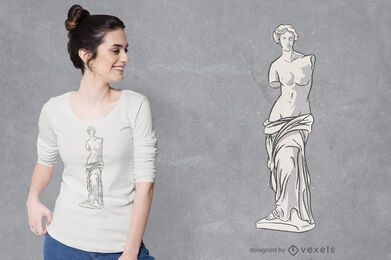 Design de camiseta com estátua de Vênus