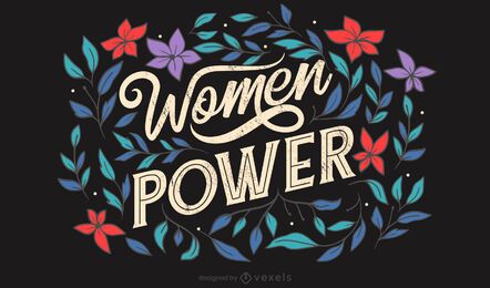 Letras florales de poder de las mujeres Letras florales de poder de las mujeres