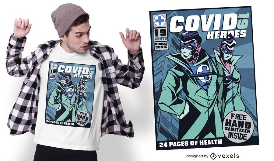 Covid 19 comic t-shirt design Covid 19 comic t-shirt design