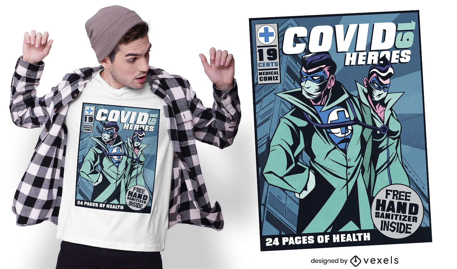Covid 19 Comic-T-Shirt-Design
