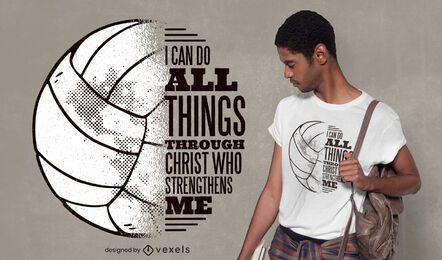 Design de camiseta de voleibol de citação de Cristo