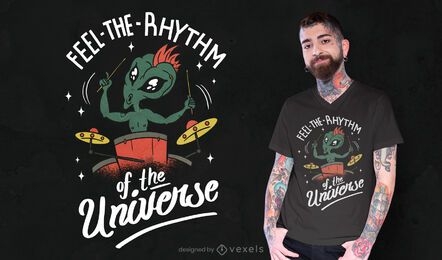 Drummer alien t-shirt design