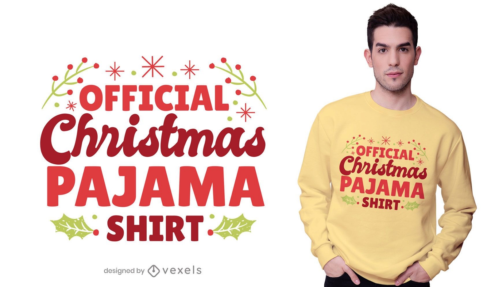 Weihnachtspyjama-T-Shirt Design