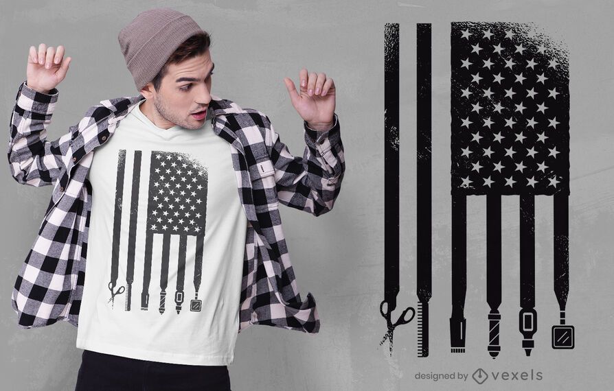 Barber usa flag t-shirt design Barber usa flag t-shirt design