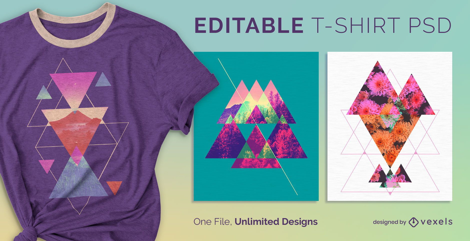 Abstract triangle scalable t-shirt psd