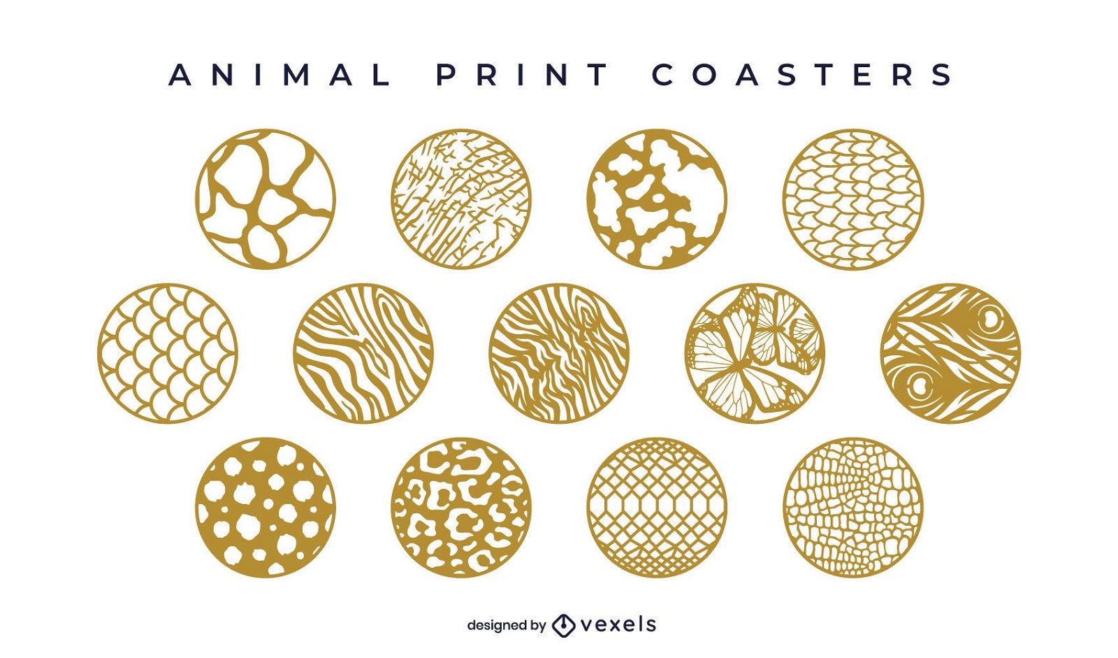 Posavasos circular animal print