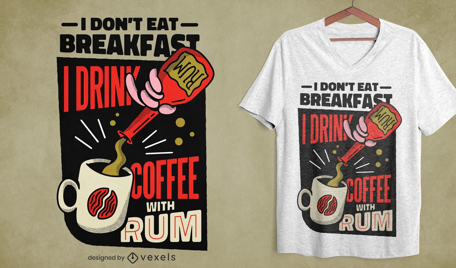 Coffee rum t-shirt design