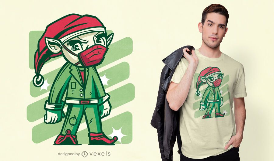 Elf face mask t-shirt design Elf face mask t-shirt design