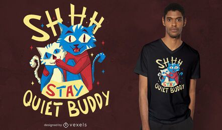 Diseño de camiseta de gatos tranquilos