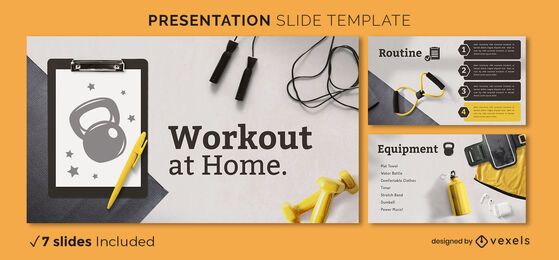 Workout At Home Presentation Template Vector Download