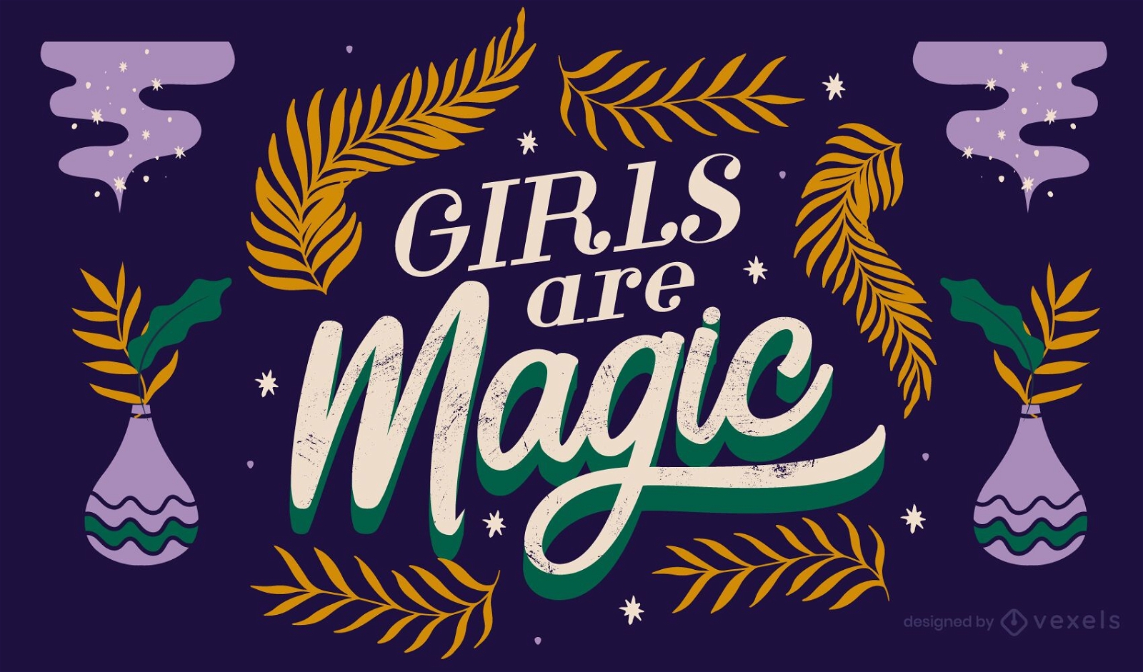 Girls are magic lettering