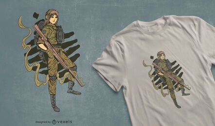 Weiblicher Soldat T-Shirt Design