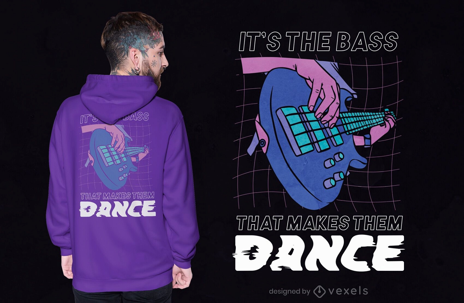 Bass l?sst sie T-Shirt Design tanzen