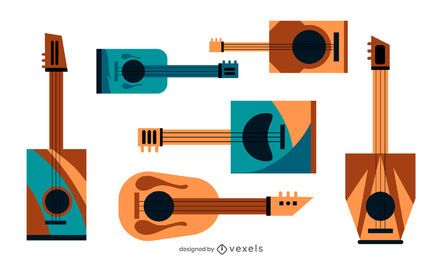 Conjunto de guitarra caixa de charuto