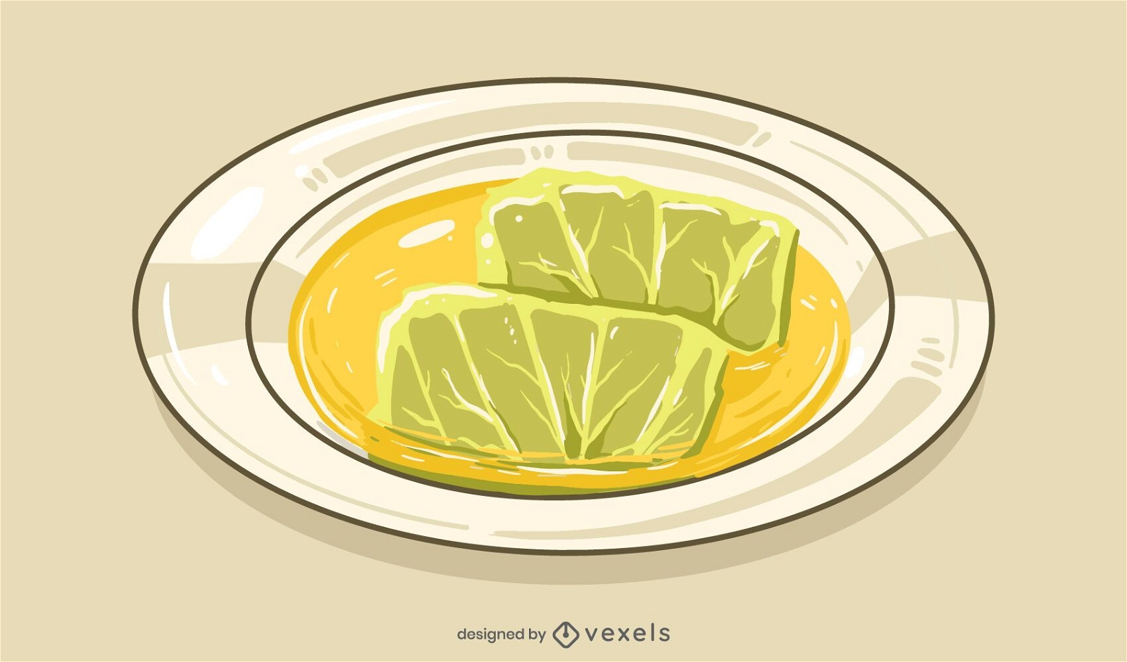 Cabbage roll illustration