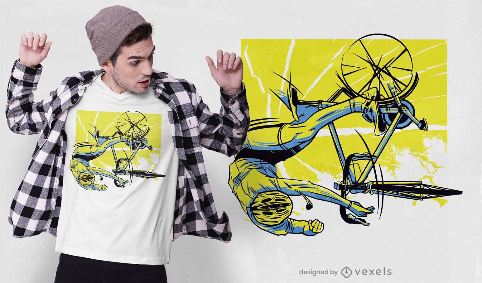 Diseño de camiseta de accidente de motorista.