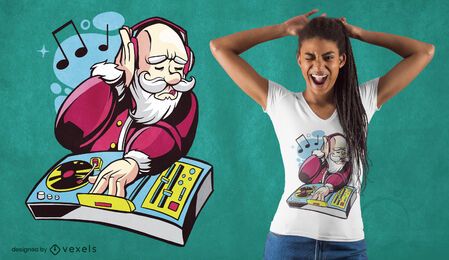 Diseño de camiseta dj santa