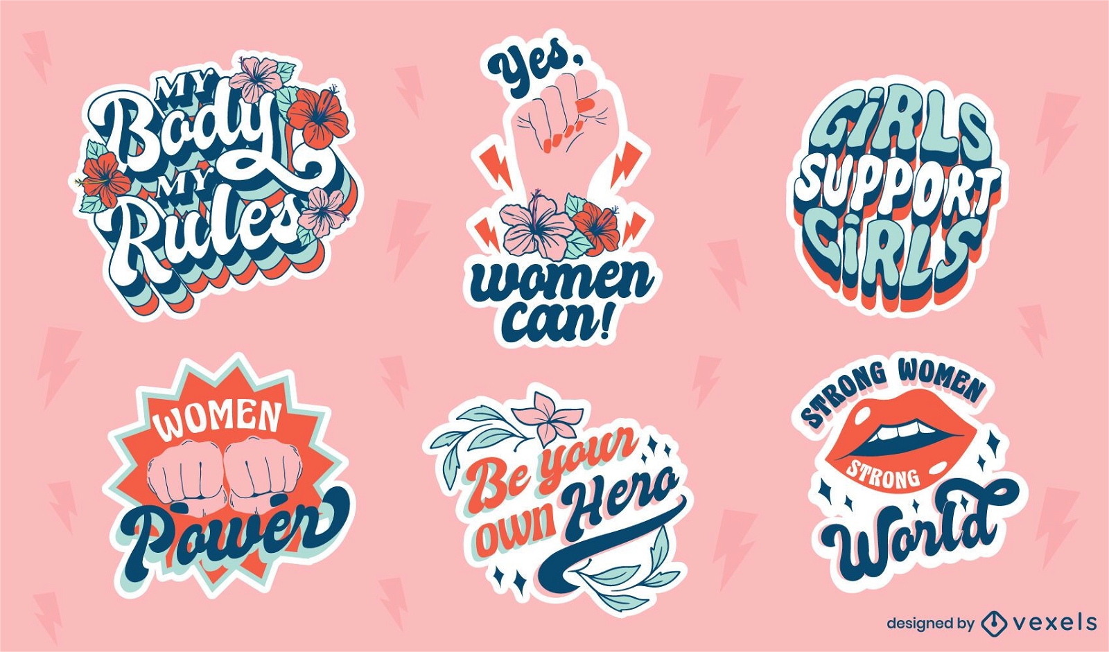 Women Power sticker set