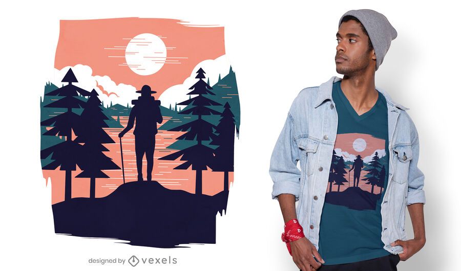 Hiking landscape t-shirt design Hiking landscape t-shirt design