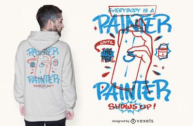 Diseño de camiseta de cita de pintor
