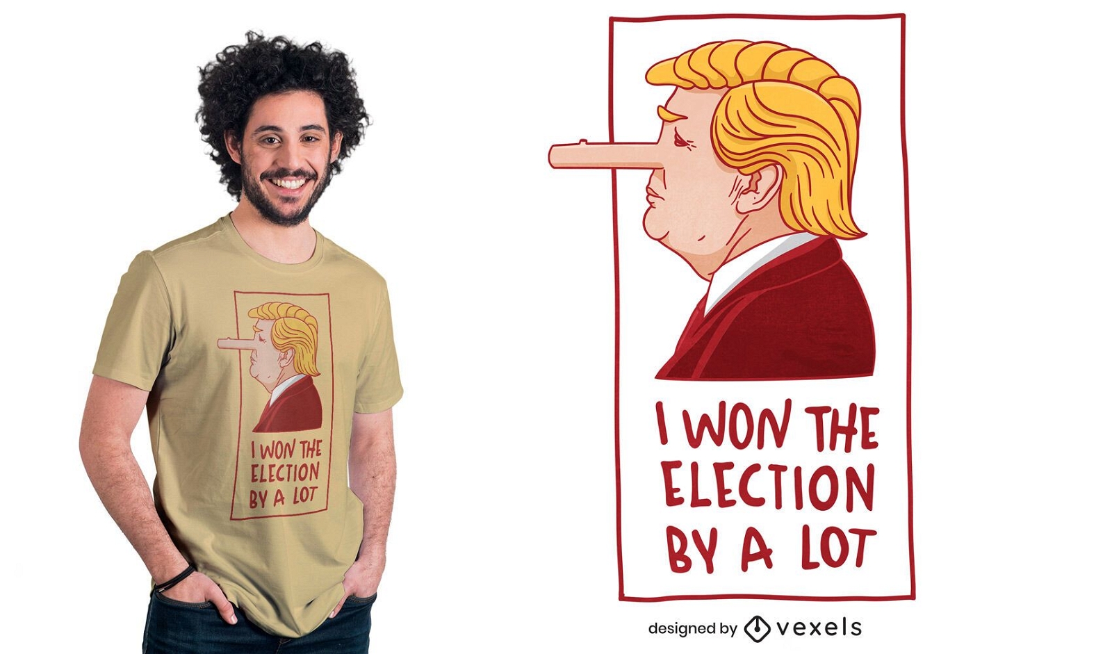 Design de camiseta do pinóquio Donald Trump