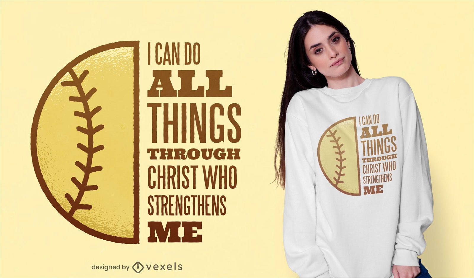 Softball Christus Zitat T-Shirt Design