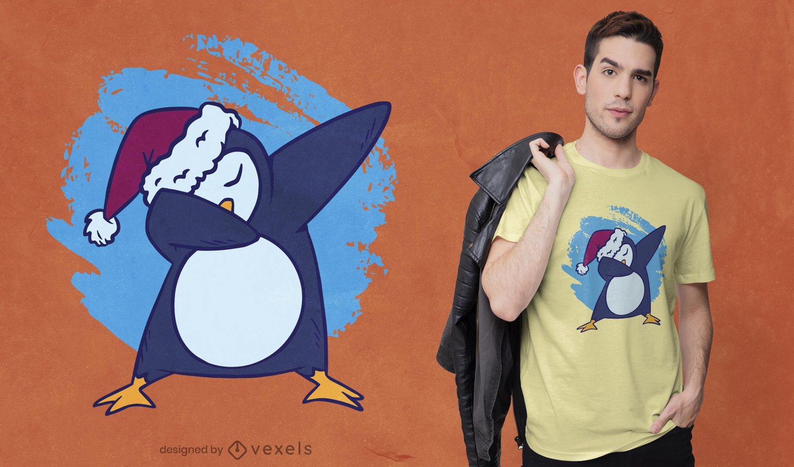 Design de camiseta com toque de pinguim