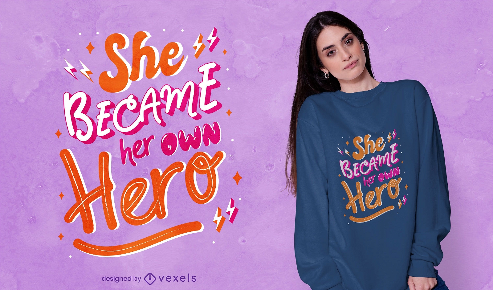 Her own hero t-shirt design