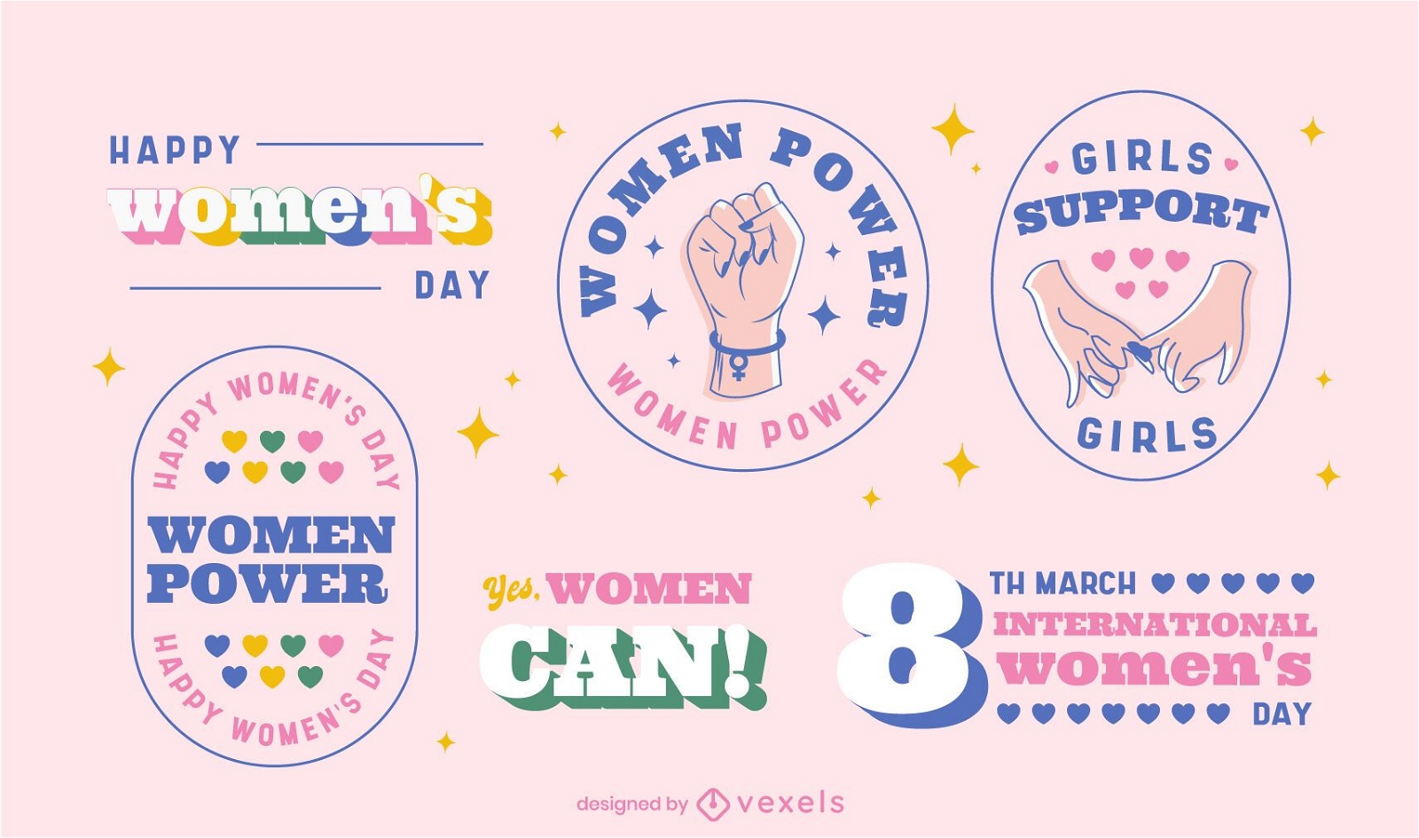 International Women's Day badge set