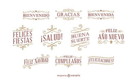 Conjunto de letras rojas españolas