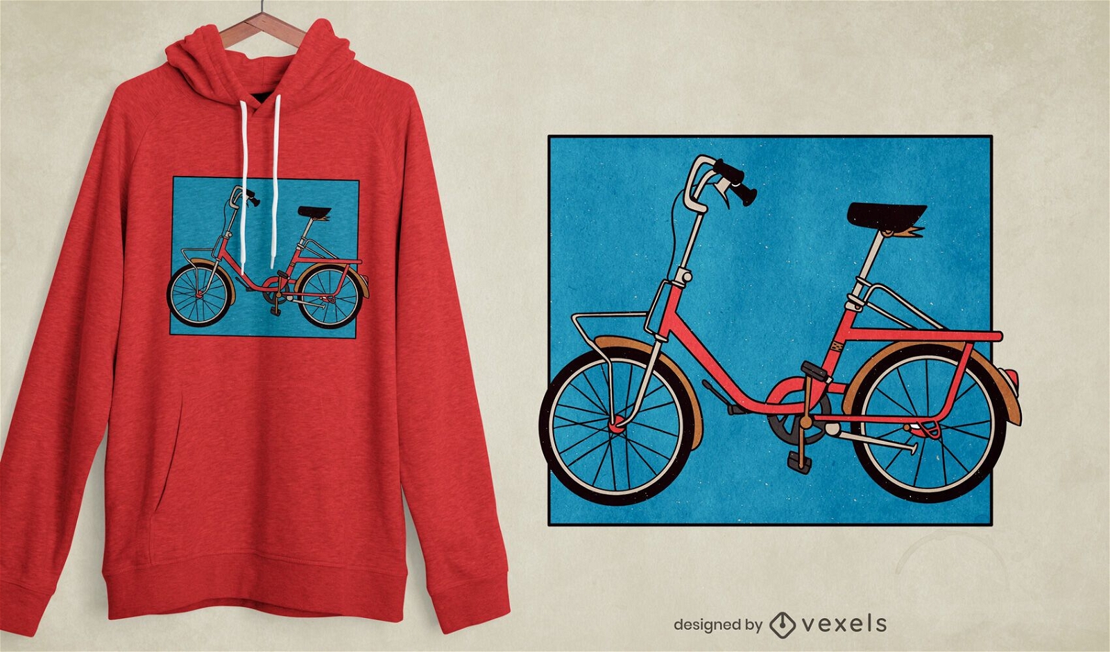 Diseño de camiseta de bicicleta plegable.