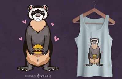 Hamburger ferret t-shirt design Hamburger ferret t-shirt design