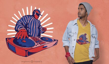 Diseño de camiseta Duotone DJ