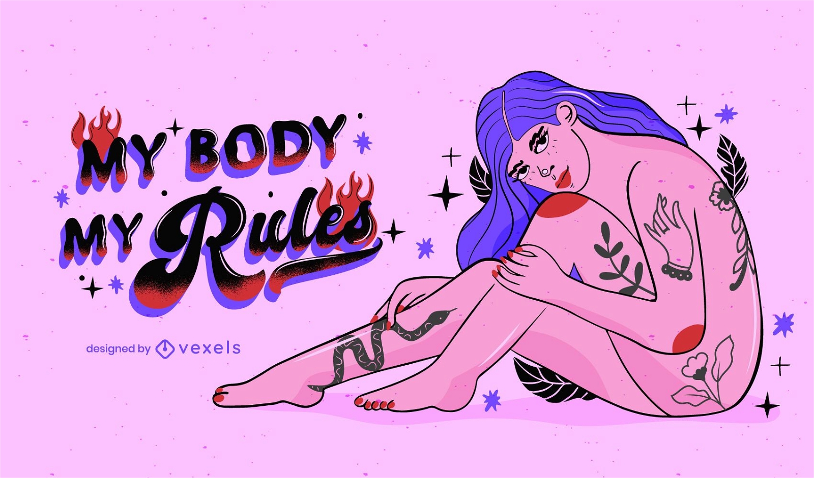 Mein Körper meine Regeln Illustration
