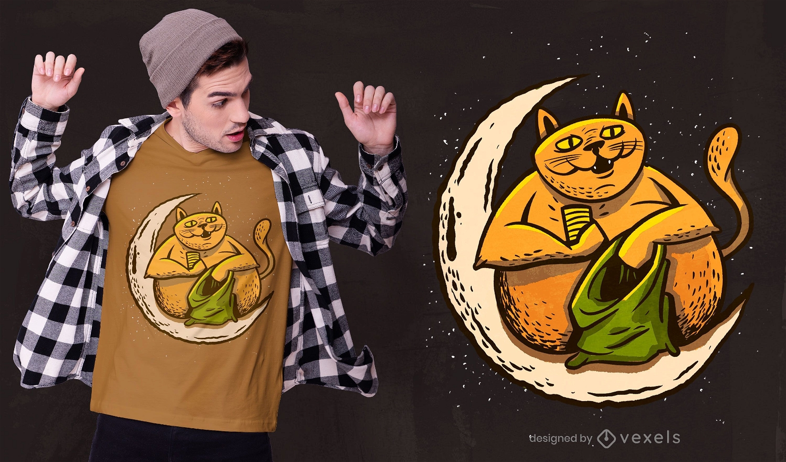 Katze mit Geld-T-Shirt Design