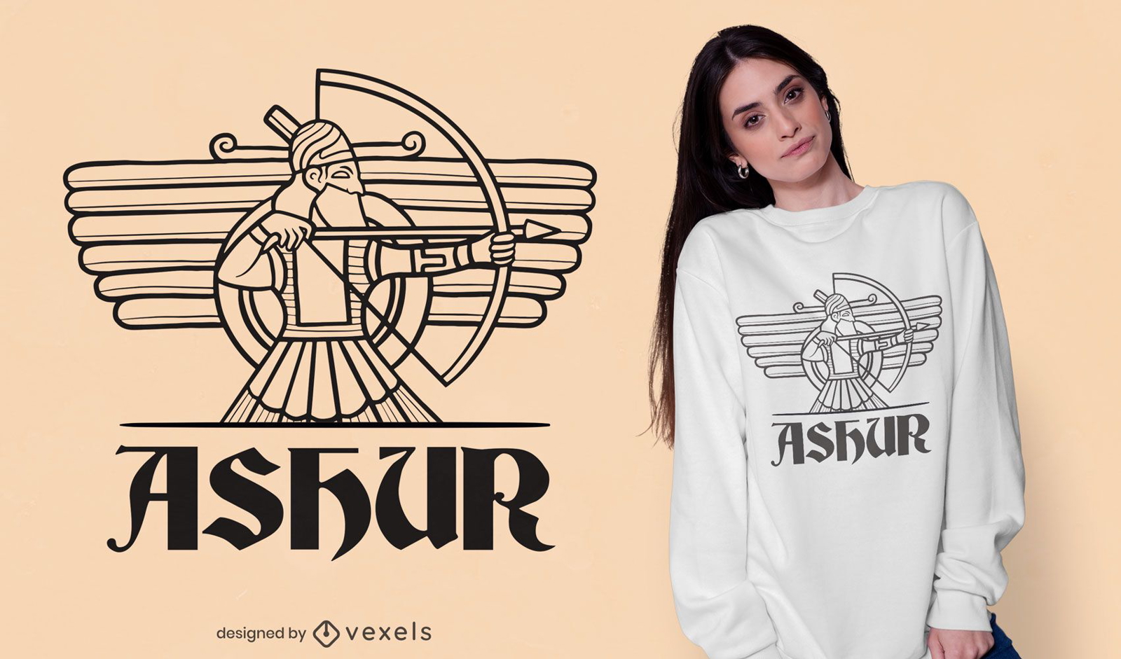 Ashur god t-shirt design