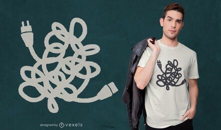 Tangled power cables t-shirt design