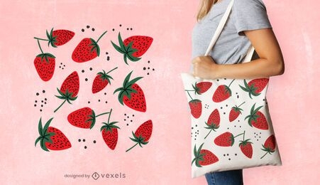 Diseño de bolso tote de fresas