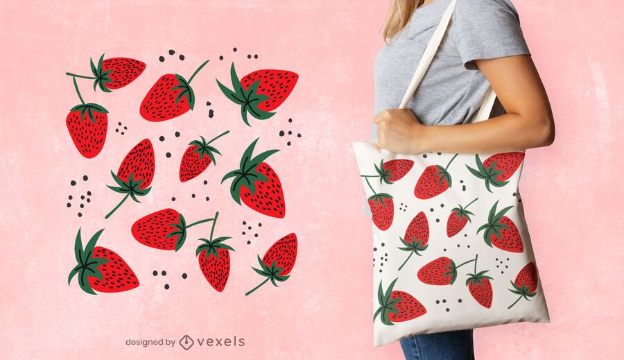 Strawberries tote bag design Strawberries tote bag design
