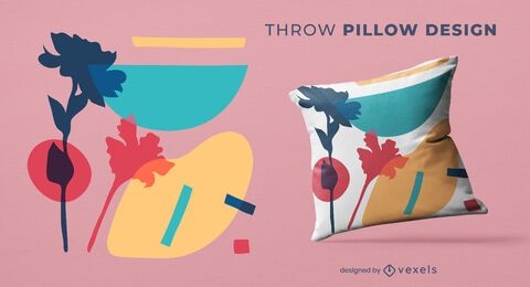 Colorful abstract throw pillow design