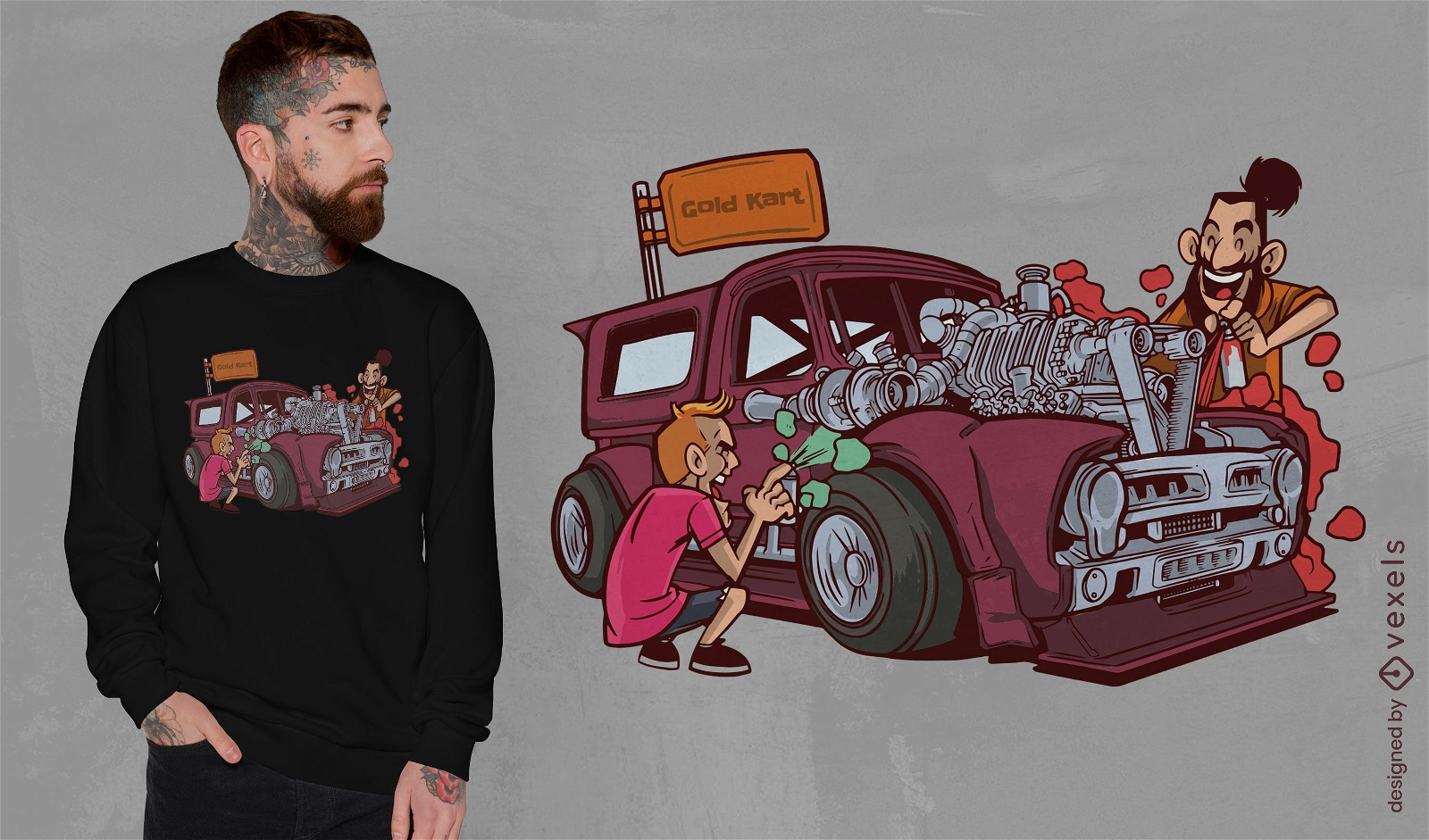 Car painting t-shirt design