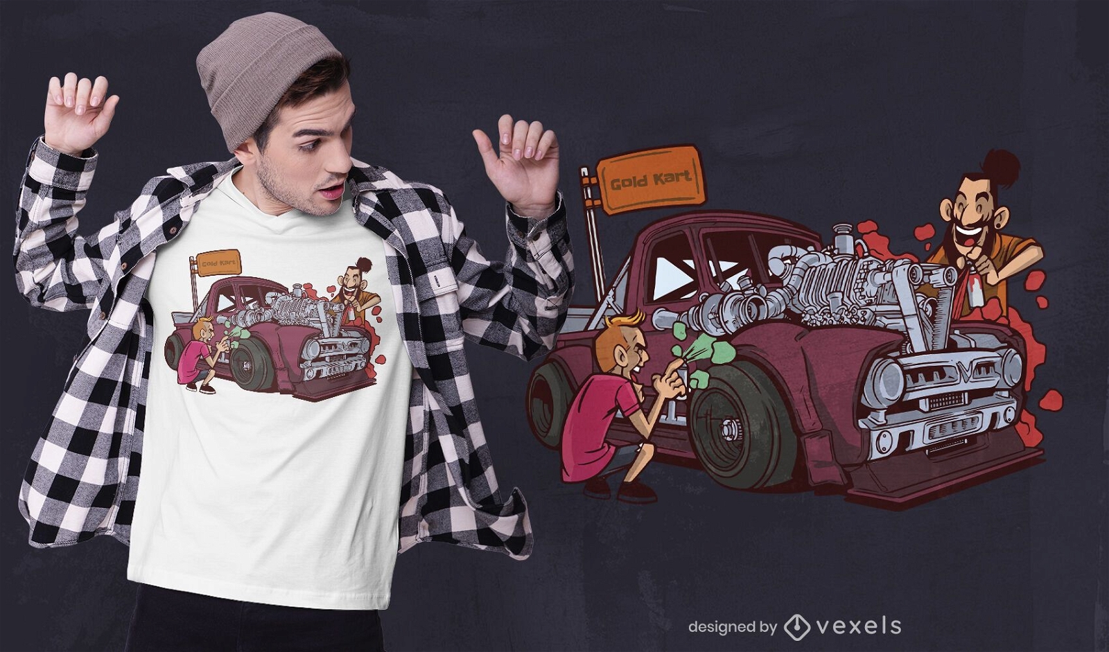 Desenho de t-shirt para pintura de carro